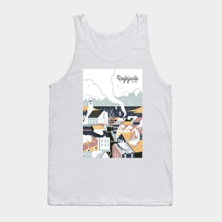 Reykjavik, Iceland, Travel poster Tank Top